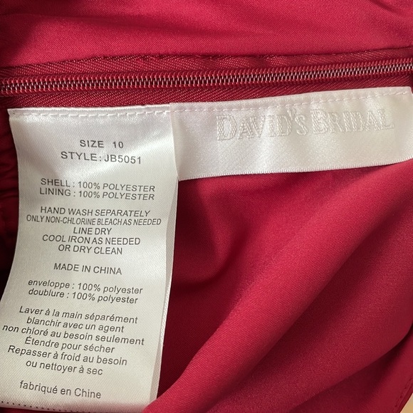 David's Bridal red one shoulder midi dress - Picture 5 of 5